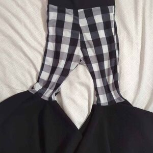 Kids Black and White Checkered Bell Bottoms